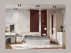 Модульная спальня Мартина, композиция 2 (Белый глянец, Дуб Сонома) - фото №1, mdmMF-1205229746