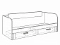Кровать с ящиками Волкер (80х200) - фото №3