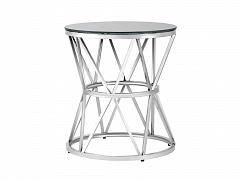 Журнальный стол Stool Group ВИВА 50х50 Стекло черное/Сталь серебро  - фото №1
