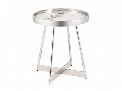 Журнальный столик STOOL GROUP STOOL GROUP Гера 50*50 Белая керамика, сталь серебро  - фото №1