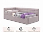 Односпальная кровать-тахта Bonna 900 с защитным бортиком лиловая и подъемным механизмом - фото №8