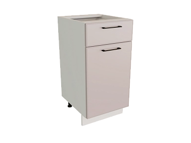Шкаф Н401 с 1-ой дверью и ящиком Мемфис БЕЛ/ЯП/ШЕЛК Ф21 - фото №1, 888_ММК-00039853