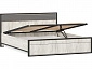 Техно Кровать двуспальная 1600 с подъемным механизмом (Дуб Крафт белый/Серый шифер) - фото №4