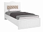 Кровать 900 с настилом и мягким элементом Монако МН-10 + МН-10А белое дерево - фото №4