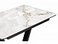 Бугун 120(160)х80х77 белый мрамор глняец / черный Керамический стол - фото №8