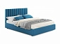 Мягкая кровать Olivia 1600 синяя с подъемным механизмом - фото №2