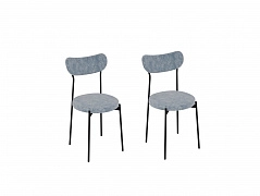 Комплект стульев Стивен (2 шт), черный велюр серый - фото №1