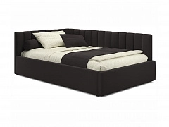 Мягкая кровать Milena 1200 шоколад с ортопедическим основанием - фото №1, mebel_stock_20240