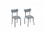 Комплект стульев Стивен (2 шт), черный велюр серый, велюр - миниатюра