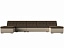 П-образный модульный диван Монреаль Long, рогожка, экокожа - миниатюра