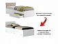 Односпальная кровать с подушкой "Виктория-П" на изголовье и ящиками 900 мм. белая - фото №9
