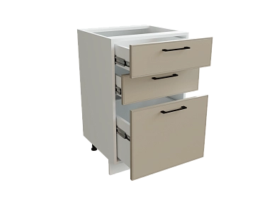 Шкаф Н503 с 3-мя ящиками Мемфис БЕЛ/АТЛ/СЕР Ф33 - фото №1, 888_ММК-00001345