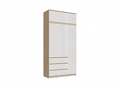 Челси Шкаф 1200 + антресоль 1200 (Белый глянец, Дуб Сонома) - фото №1, mdmMF-1205418486