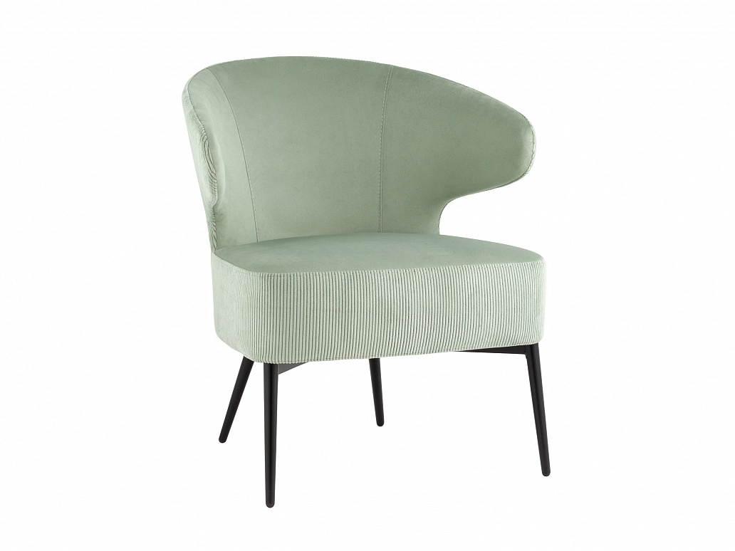 Кресло лаунж STOOL GROUP Royal Stripes Велюр фисташковый - фото №1
