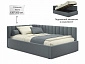 Мягкая кровать Milena 1200 серая с подъемным механизмом - фото №3