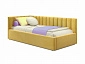 Мягкая кровать Milena 900 желтая с подъемным механизмом и матрасом PROMO B COCOS - фото №2