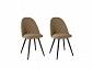 Комплект стульев Диор (2 шт), черный велюр бежевый - фото №2