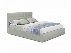 Мягкая кровать Selesta 1800 кожа серый с подъемным механизмом - фото №1